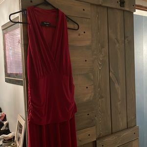 Stunning red dress with mid section overlay